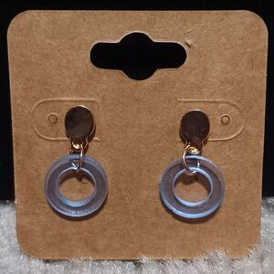 Dangling Light Blue Circle Fashion Earrings